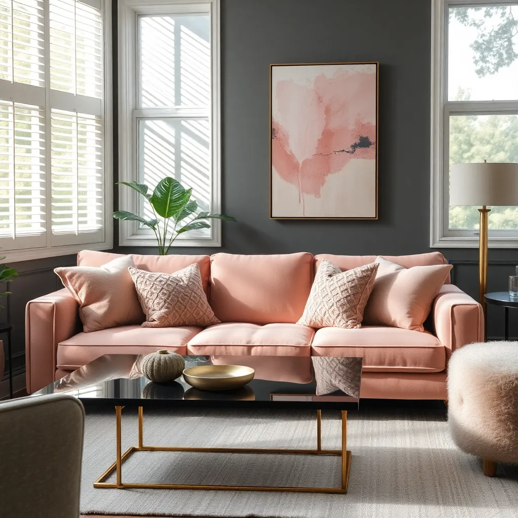 Charcoal & Blush Pink (Subtle Drama)