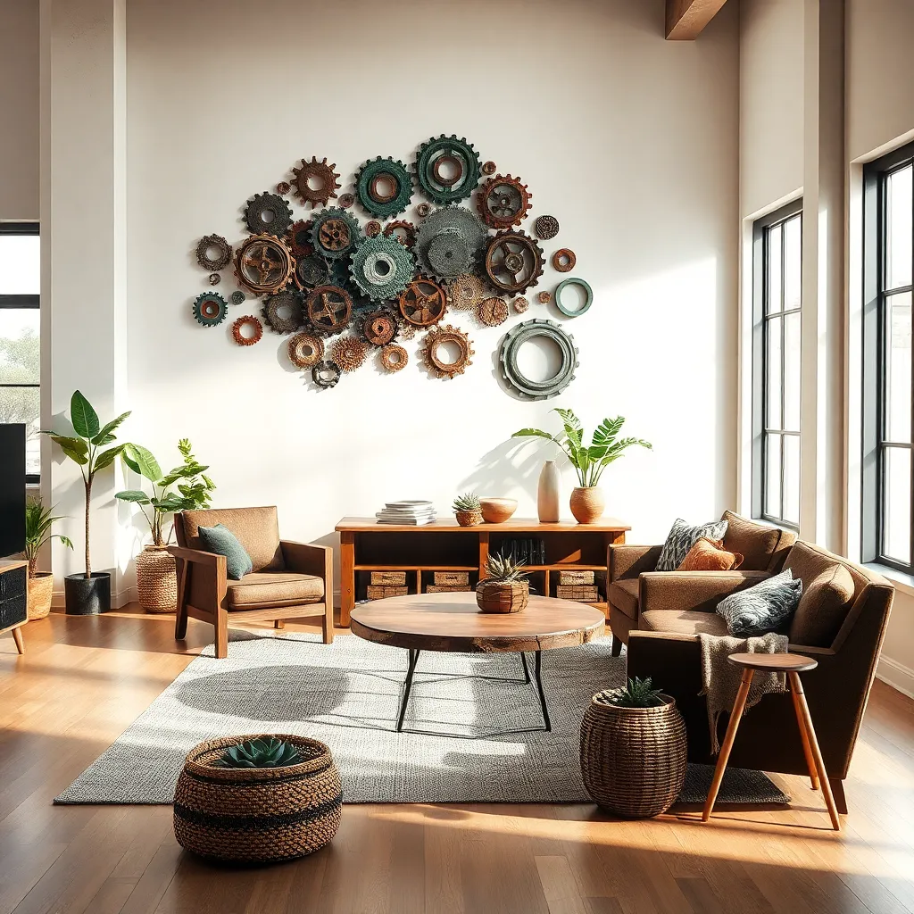 Salvaged Metal Wall Art (Industrial Green Aesthetics)