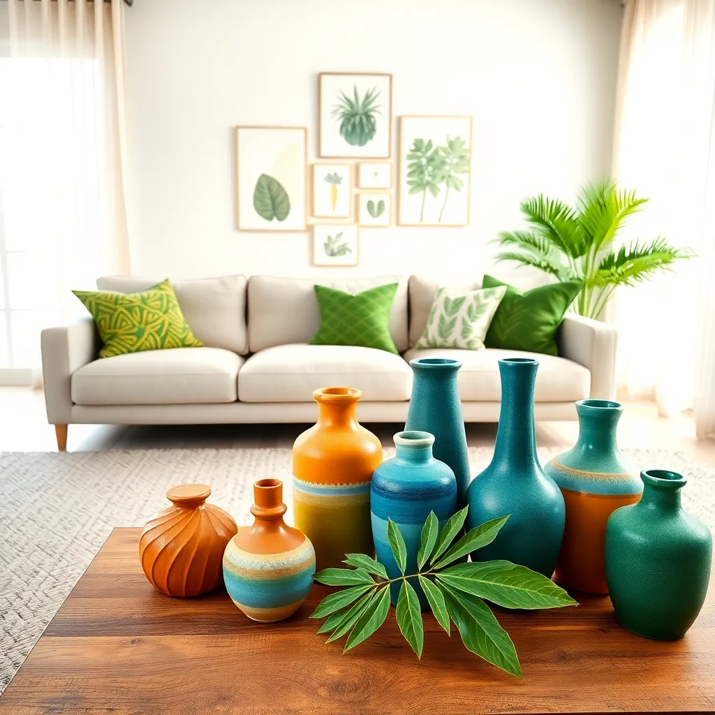 Bold Ceramic Vases (Artistic Color Accents)