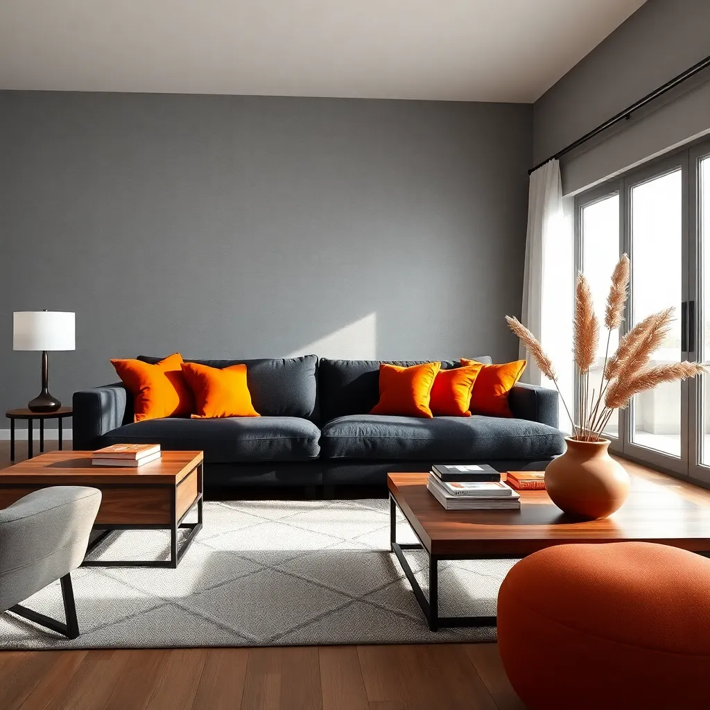 Graphite Gray & Burnt Orange (Modern Warmth)
