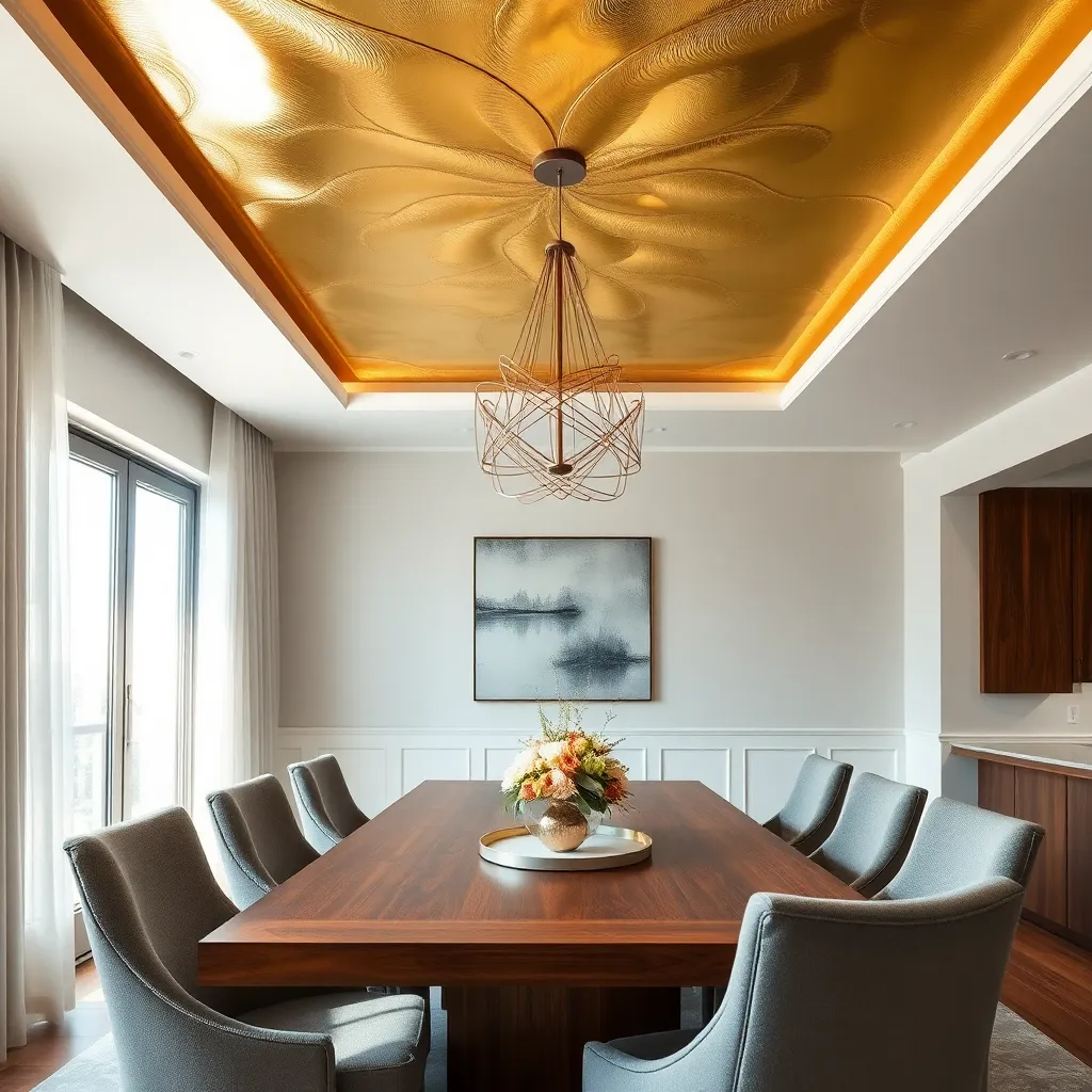 Metallic Ceiling Accents Shine