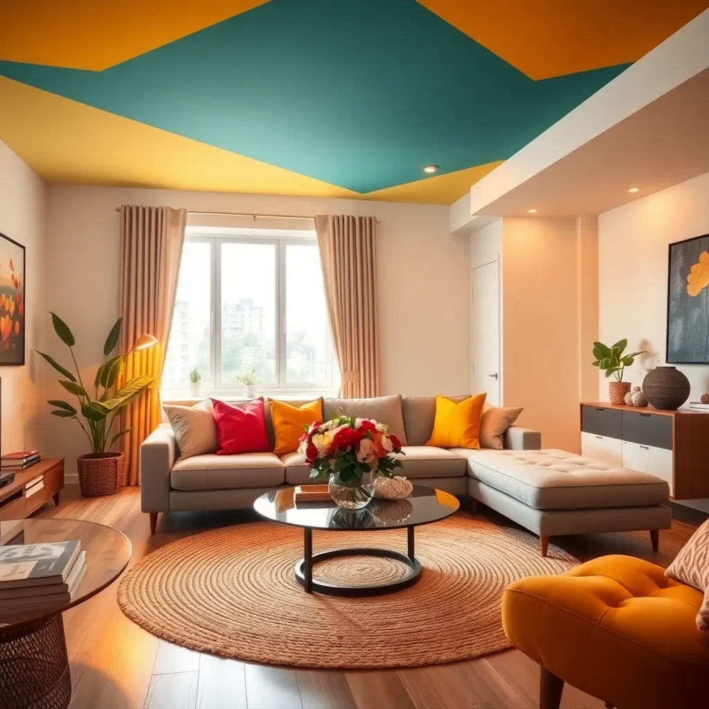 Color Block Ceilings (Vibrant Focal Point)