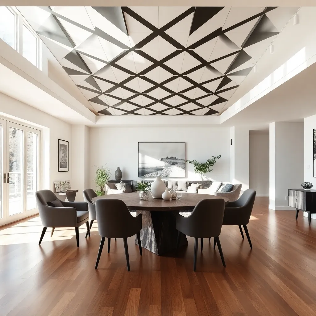 Bold Geometric Ceiling Patterns