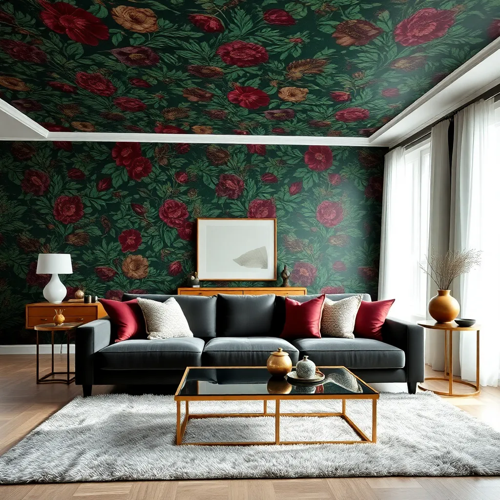 Bold Wallpaper Ceilings (Dramatic Flair)